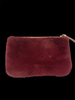 Banana Republic Faux Fur Wristlet Clutch in Deep Burgundy